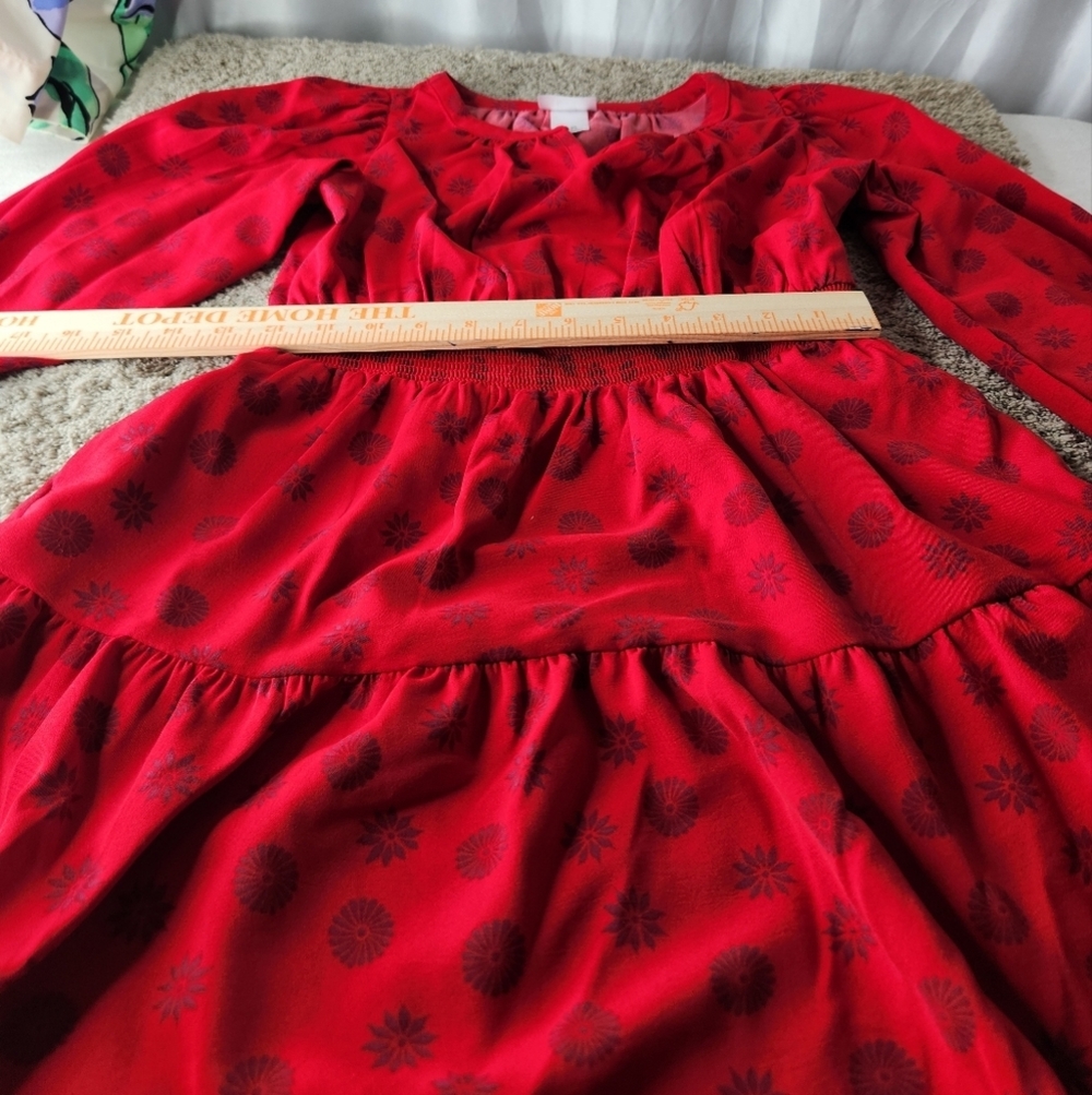 Latino Heritage Month Kids' Long Sleeve Girls' Dress - Red M - Picture 7 of 16